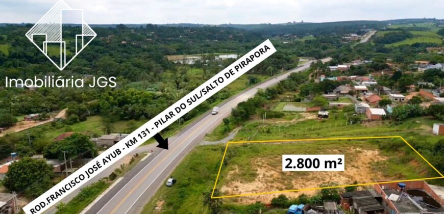 Terreno de 2.883 metros com acesso no asfalto – Pilar do Sul/SP