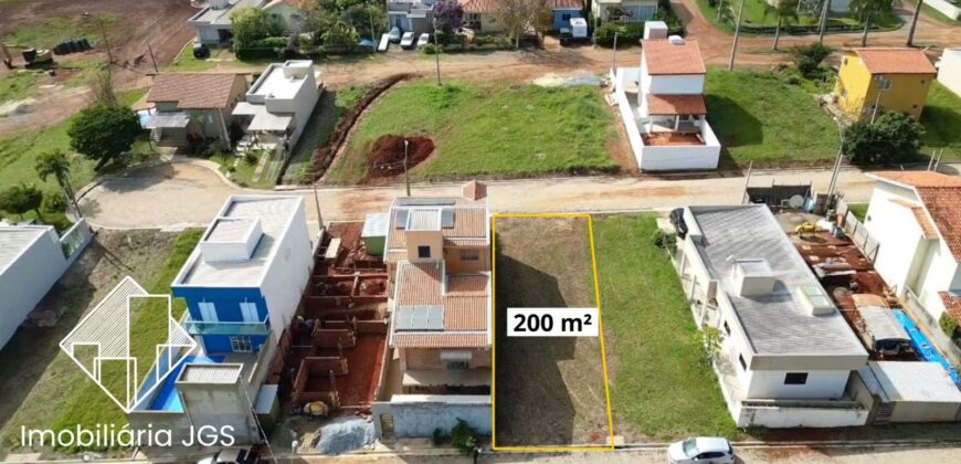 Lote de 200 metros no Condomínio Terras do Sol Poente