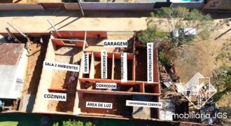Casa em fase de construção no bairro Jundiaquara