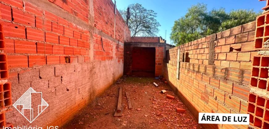 Casa em fase de construção no bairro Jundiaquara