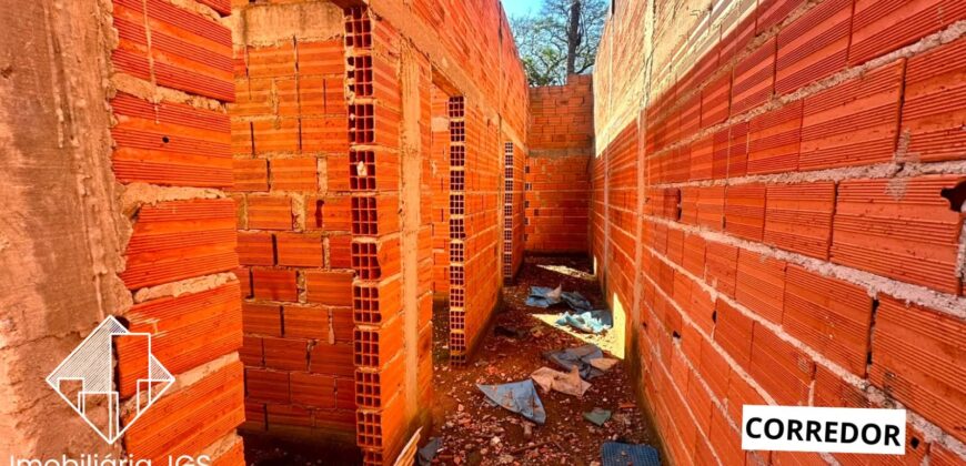 Casa em fase de construção no bairro Jundiaquara